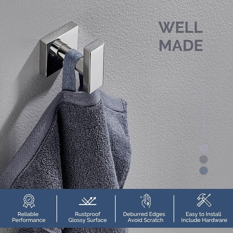Bathroom Towel Hook, Angle Simple SUS304 Stainless Steel Bath Towel