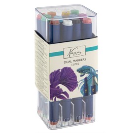 VAN NASSAU FINE ART Round dual markers, 12 pieces in transparent box