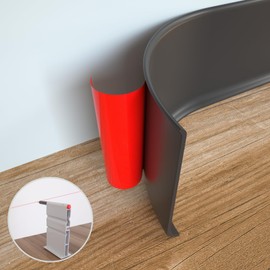 GAMZAU Flexible Baseboard Molding Trim, 4 Inch x 60 Feet Peel and Stick Vinyl Wall Base Cove Base, Self-Adhesive Rubber Wall Base Moulding Trim(S100,Black)