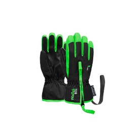 Reusch Ben Comfortable Warm and Windproof Ski Gloves, Everyday Gloves, Baby Gloves, Snow Gloves for Sledging, Black/Green, V
