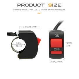 Flaconi 2 x motorcycle handlebar toggle switch, motorcycle toggle switch, motorcycle handlebar switch, motorcycle light switch, motorcycle headlight switch, for most motorcycles, off-road vehicles
