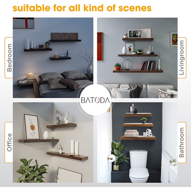 BATODA 6" Floating Shelf Bracket Heavy Duty (4 pcs) –