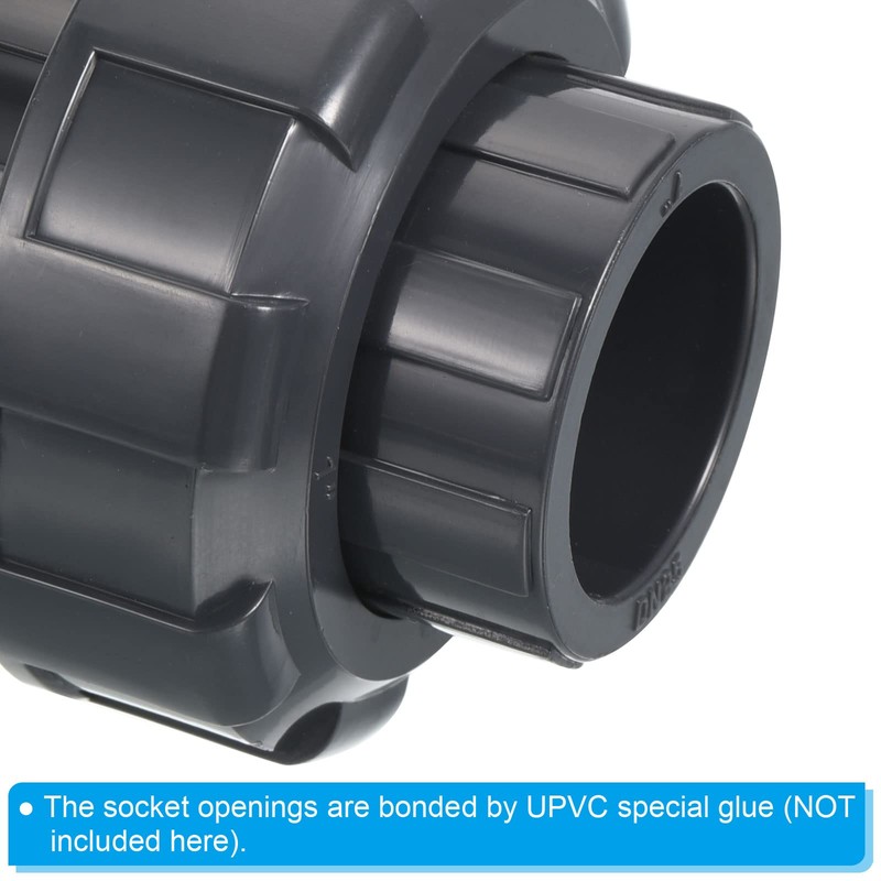 PATIKIL UPVC Pipe Fitting 25mm Socket 3pcs Straight Joint Union
