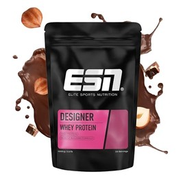 ESN Designer Whey Protein Pulver, Milky Hazelnut, 1 kg, bis zu 23 g Protein pro Portion, ideal zum Muskelaufbau und -erhalt - made in Germany