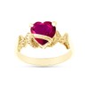 AFFY Heart Shape Simulated Ruby In 14K Yellow Gold Over