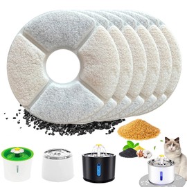 Filter Cartridges for Cat Fountain Filter Replacements for Pet Water Dispenser Fountain Filters Water Purification for Dog Cat Automatic Drinking Dispenser 6pcs