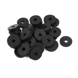TOP-VIGOR 50Pcs Rubber Flat Washers, 18mm OD 5mm ID 2mm Thickness Heavy Duty Black Rubber Grommet Vibration Damping Pads Sealing Gasket Washers for Faucet Pipe Water Hose Fastener Bolt