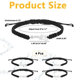 Yuunheg 4 Pcs Music Bracelet Music Gifts for Women Men Guitar Bracelet Stocking Stuffers Teacher Appreciation Gifts for Men Women Band Choir Musical Lovers Graduation Guitar Accessories (Guitar)