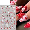 4Pcs Flower Nail Art Stickers Decals 5D Embossed Floral Strawberry
