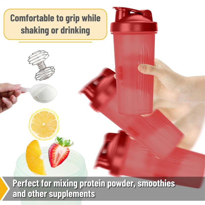 Mr. Pen- Shaker Bottles for Protein Mixes, 28 oz, Red,