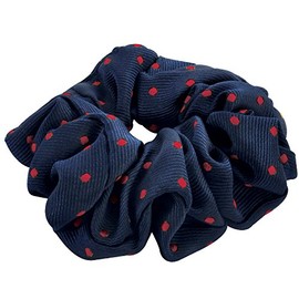 Equetech Polka Dot Hair Scrunchie - Colour Burgundy/Canary Gold