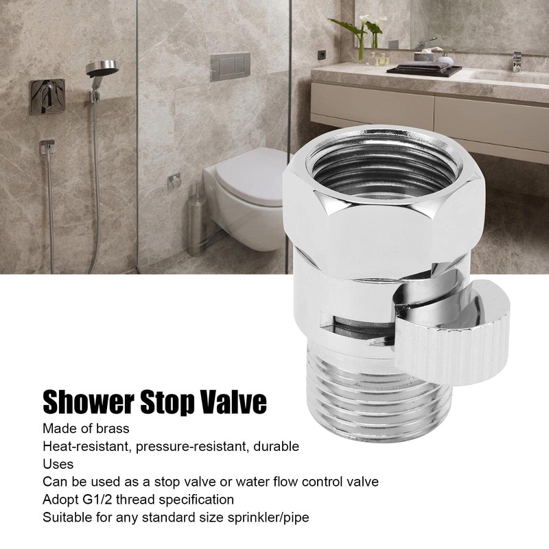 Shower Head Shut Off Valve, Brass Leakproof Shower Shut Off