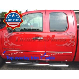 Trims Express-Made in USA 07-2008 Chevy Silverado Extended Cab 4Pc Chrome Body Side Molding Overlay 1"Trim