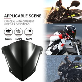 Evomosa Motorcycle Windshield Windscreen Sport Visor for MT-03 MT03 MT-25 MT25 2013 2020 2021 20-21 (Black)