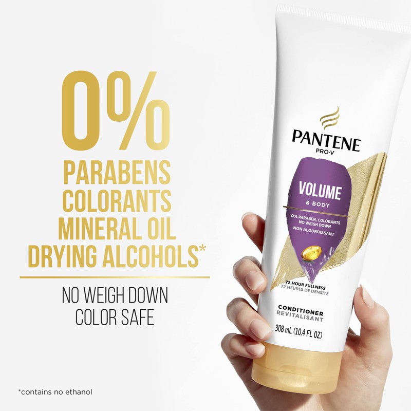 Pantene Shampoo and Conditioner Set for Fine Hair, Volume &
