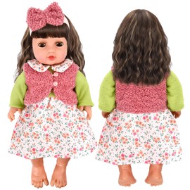 Clothing Outfits for Baby Dolls, Doll Clothes for Baby Dolls, Clothing Outfits for Baby Dolls, Doll Clothes Set with Coat Headband Doll Accessories for 35-45 cm New Born Baby Dolls