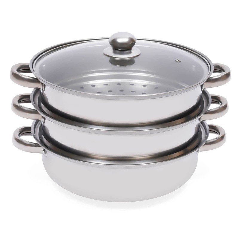 FIPINIXK Three-Layer Steamer Pot for Cooking Multipurpose Vegetable Steamer Stainless