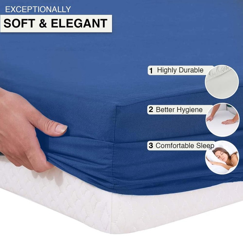 Comfortz Bedding Fitted Sheet - Deep Pocket Soft Brushed Microfiber