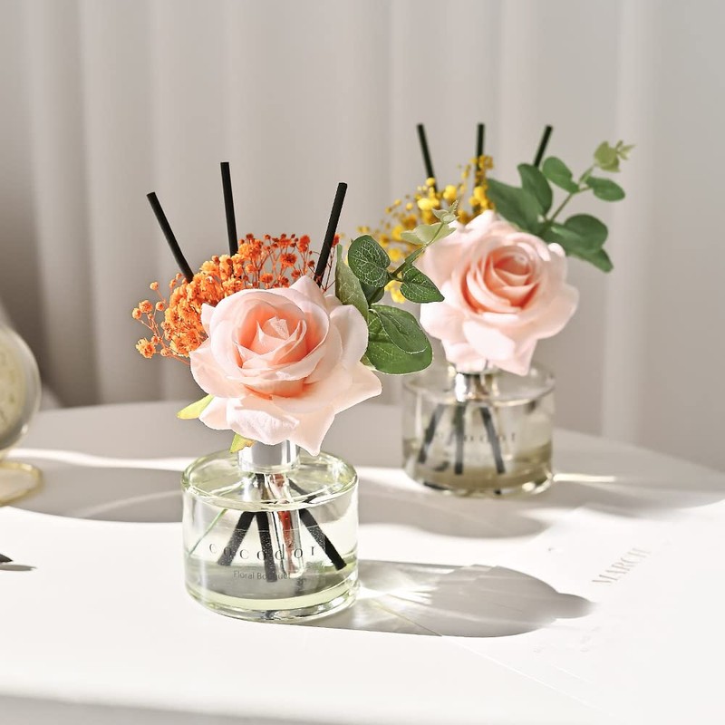 Cocod'or COCODOR Rose Flower Reed Diffuser/Pure Cotton/6.7oz(200ml)/1 Pack/Reed Diffuser, Reed