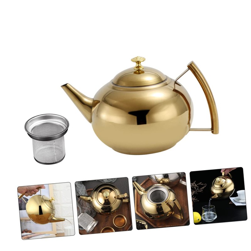 Gatuida Elegant Stainless Steel Teapot Tea Sets for Women Tea