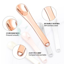 Pack of 8 Cosmetic Spatulas, Metal Cosmetic Spatulas, Cosmetic Spatulas for Cream, Suitable for Sampling Lotions and Mixing Masks, 2 Plastic Spatulas