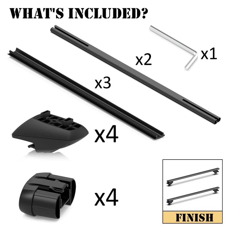 COWVIE 47 Inch Aluminum Roof Rack Cross Bars for Raised