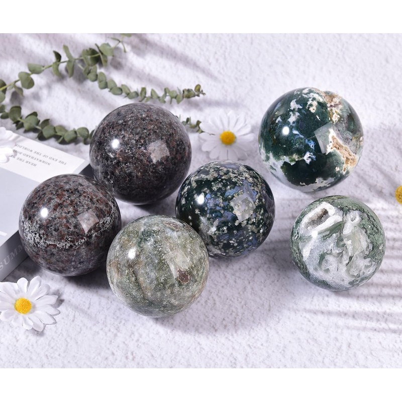 MOGEMT Large Yooperlite Sphere Natural Yooperlite Stone Healing Crystal Ball