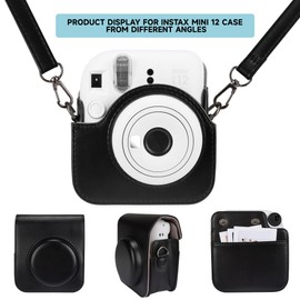 Meetikar Instant Camera Accessories for Instax Mini 12, Camera Bag for Instax Mini 12 with 64 Pockets Photo Album and Colour Filter/Picture Frame/Wall Decoration Frame/Frame Sticker/Corner Sticker,