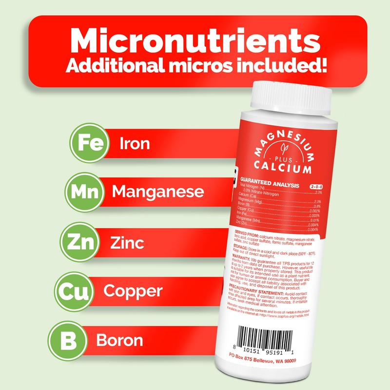 Cal-Mag for Plants Plus Iron and Micros, Calcium and Magnesium,
