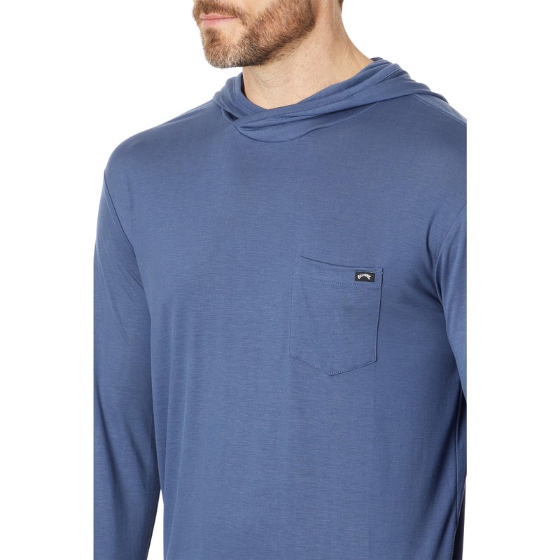 Billabong Eclipse Hooded Long Sleeve Rashguard Slate Blue MD