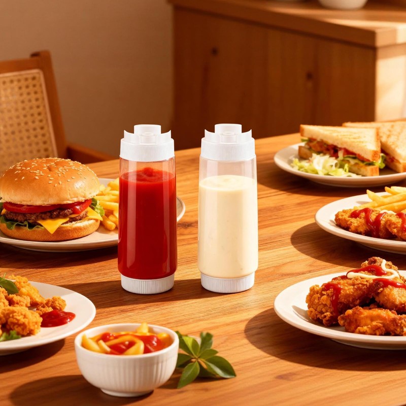 Otiamo 12 Pack 32 oz Condiment Squeeze Bottles for Restaurant