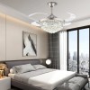 42inch Crystal Chandelier LED Ceiling Fan Light 3-Speed Pendant Lamp