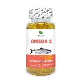 NATSA Omega 3, Aceite de Pescado, 100 cápsulas, calidad Premium                                                                                       