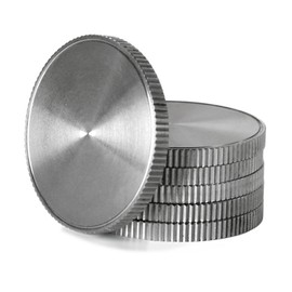 1.57" 304 Stainless Steel Challenge Coin Blanks w/Reeded Edge 3mm Thick for Deep Laser Engraving and Hand Stamping. Pack of 5