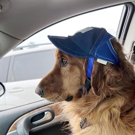 Gorro para Perros, Sombrero de Sol para Perro, Cómodo Material de Pana, Diseño de Moda de Letra G, Agujeros Ajustables Respirables del Oído, Mejor Vestido para Fiesta y Viajes Diarios.(Azul, L)