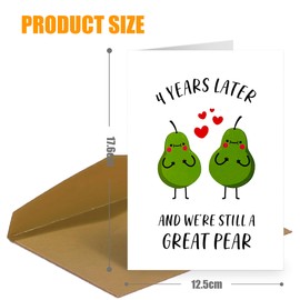 4th Wedding Anniversary Card For Husband Or Wife, Funny Anniversary Card Gifts For Him Or Her, 4.7 x 6.7 Inch Keepsake Card, Blank Inside & Envelope Included