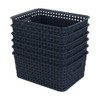 Sandmovie Plastic Weave Storage Baskets for Kitchen Bathroom, Navy Blue,
