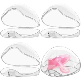 4 Piezas Porta Chupones Para Bebe, Sujetador De Chupon Para Bebe, Organizador De Chupetes, Diseño Práctico Para Guardar y Transportar, Material De Plástico Duradero, Ideal Para Uso En Casa y Viajes