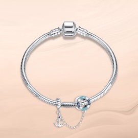 Annmors Charm Cute Animals Pendant, S925, Sterling Silver Bracelet Bead with Cubic Zirconioa for European Bracelets and Necklaces, Mother's Day, Jewellery Gift, Christmas, for Men and Women, Silver