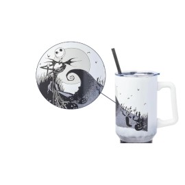 burton + BURTON Tim Burton Jack Skellington Hill and Moon Stainless Steel Tumbler with Handle