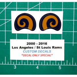 2000-2016 Vegas Gold Horn LA STL Rams Football Gumball Helmets *DIECUT DECALS *