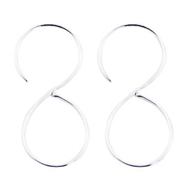 1.3" Inch Infinity Double Hoop Dangle Drop Earrings, 925 Sterling Silver