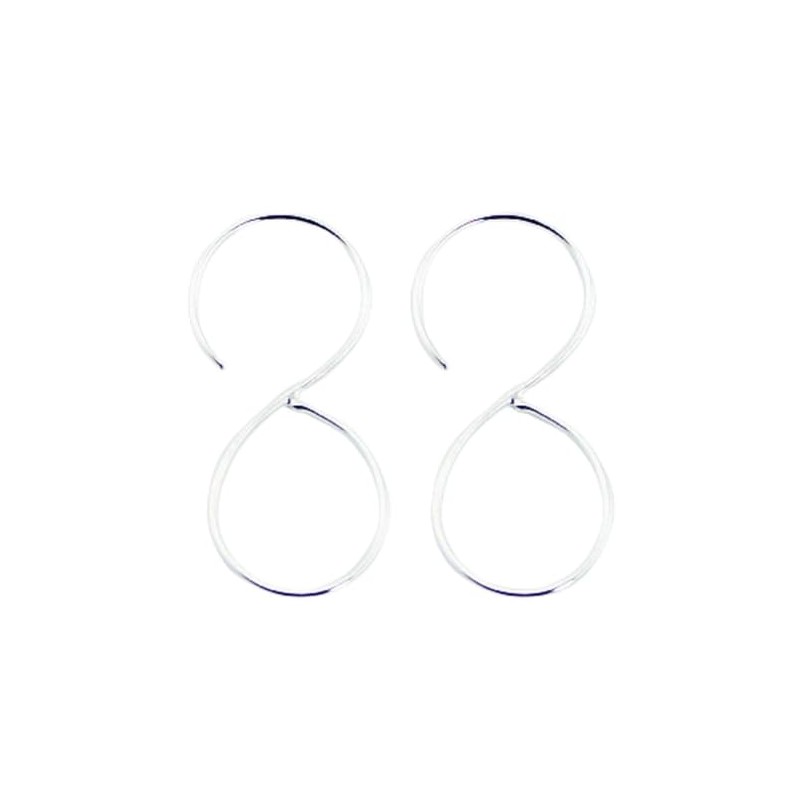 1.3" Inch Infinity Double Hoop Dangle Drop Earrings, 925 Sterling