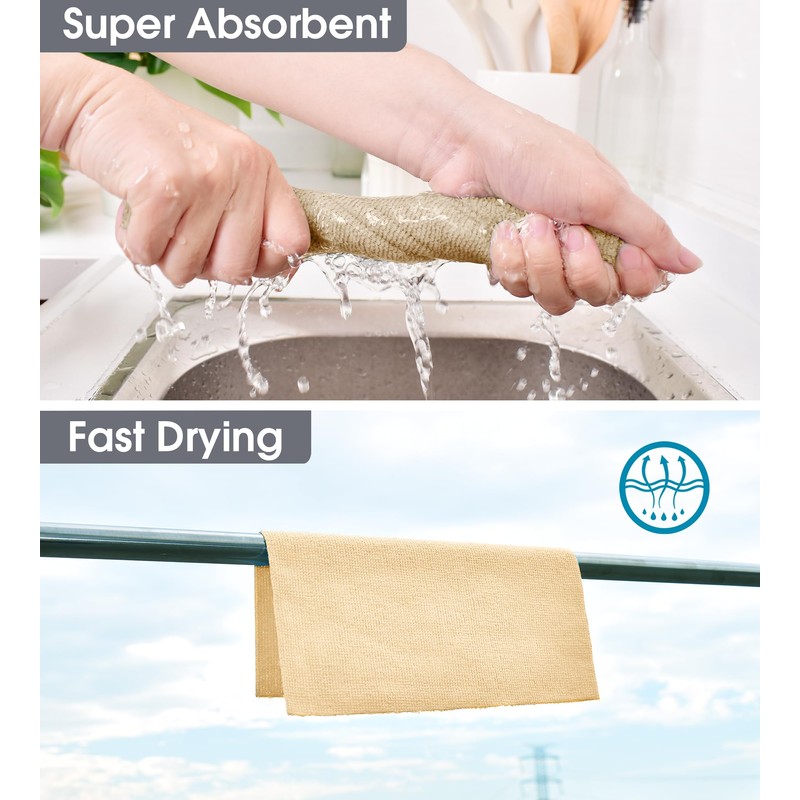 KitchLife Microfiber Cleaning Cloth Roll - Tear-Away Reusable Microfiber Paper