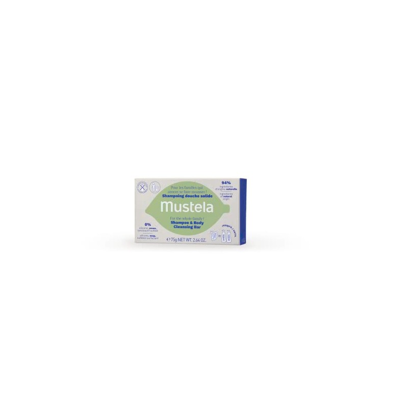 Mustela Shampoo en Barra para Cuerpo y Cabello, 75gr