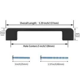 goldenwarm 10 Pack Black Kitchen Cabinet Handles Matte Black Cabinet Pulls 5" Kitchen Cupboard Handles Cupboard Door Handles Drawer Pulls for Dresser Drawer