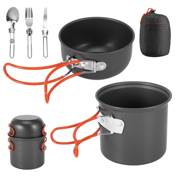 Camping Cooker Pan Set, Camping Cooking Set Portable Camping Pot