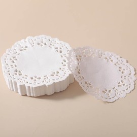 White Lace Paper Doilies - 4.5 Inch Round Paper Doilies - Disposable Paper Placemats - for Wedding, Birthday, Cakes, Desserts, Tableware Food Decoration,Pack of 100 Lace Round