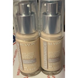 Revlon Illuminance Skin-Caring Liquid Foundation Light Ivory #109 1oz Lot Of 2
