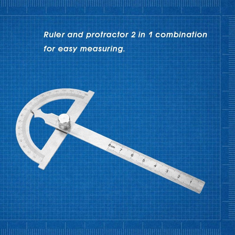 0-180 Degree Protractor Stainless Steel Rotary Protractor 0-15 cm Angle